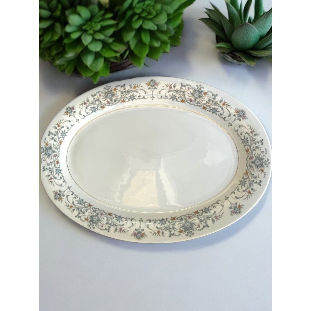 China Pearl Fine China Oval Platter Moon Light Design